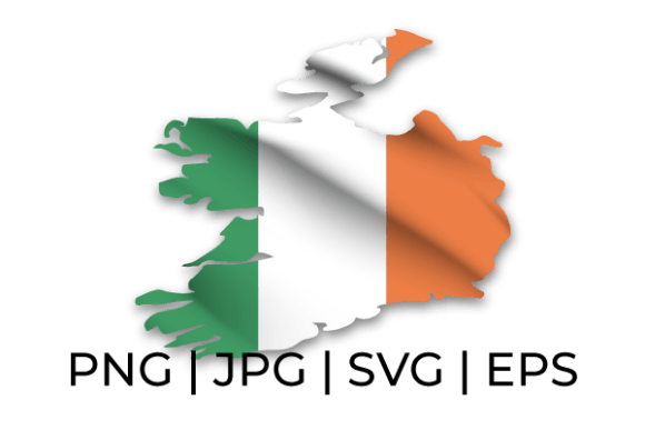 Download The Ireland Waving Flag and Map Graphics - Premium Resources