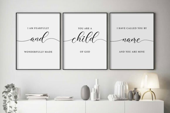 Download Bible Verse Wall Art Set of 3 Prints - Premium Resources