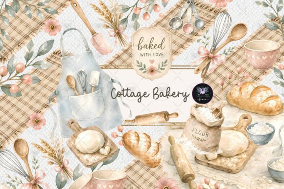Download Cottage Bakery Clipart Watercolor - Premium Resources